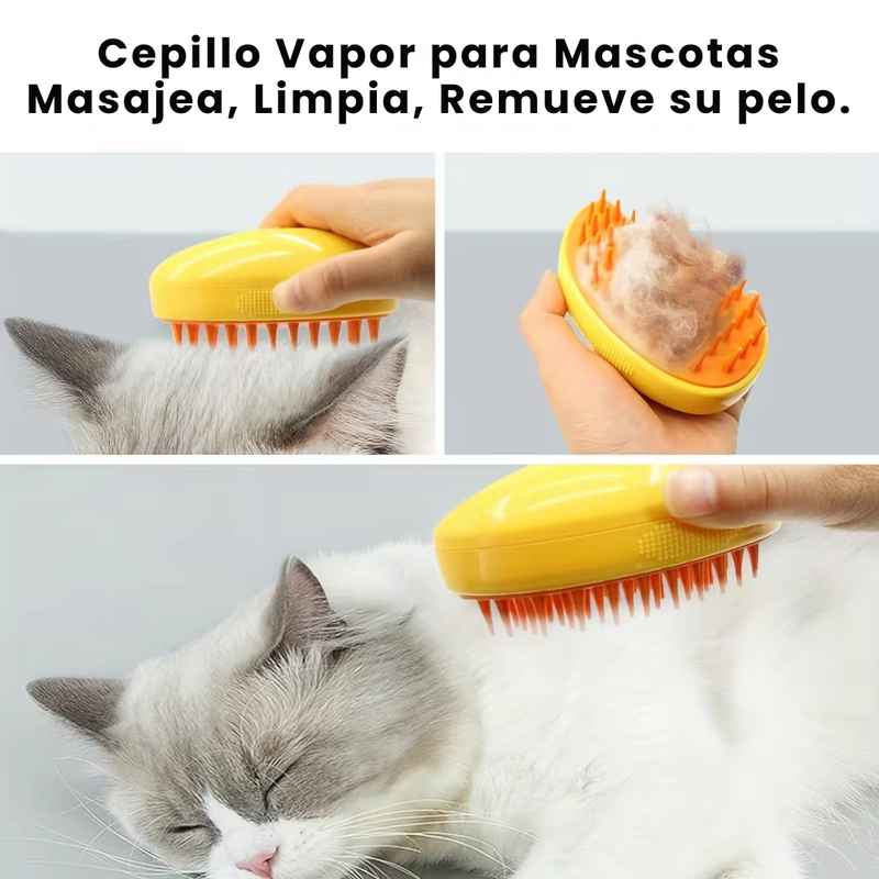 Cepillo A Vapor Para Mascotas 3 En 1